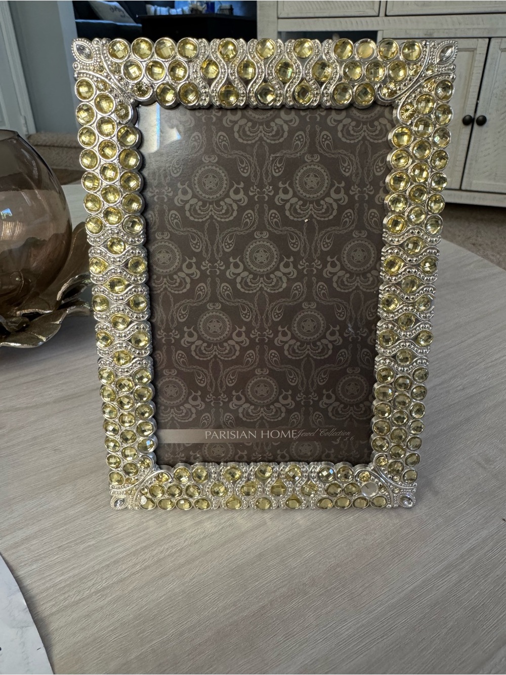 Parisian Works Silver Frame with Gold Crystal Accents